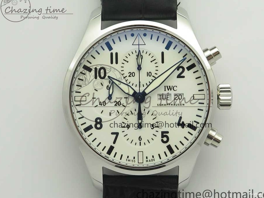 MIROTIME 0712 Pilot Chrono 377725 SS ZF 1:1 Best Edition White Dial on Black Leather Strap A Soft 7183